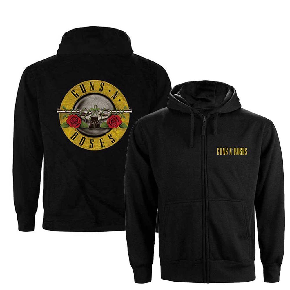 GUNS N ROSES ガンズアンドローゼズ (結成 40周年 ) - Classic Logo / バックプリントあり / ジップ / パーカー・スウェット / レディース - PGS